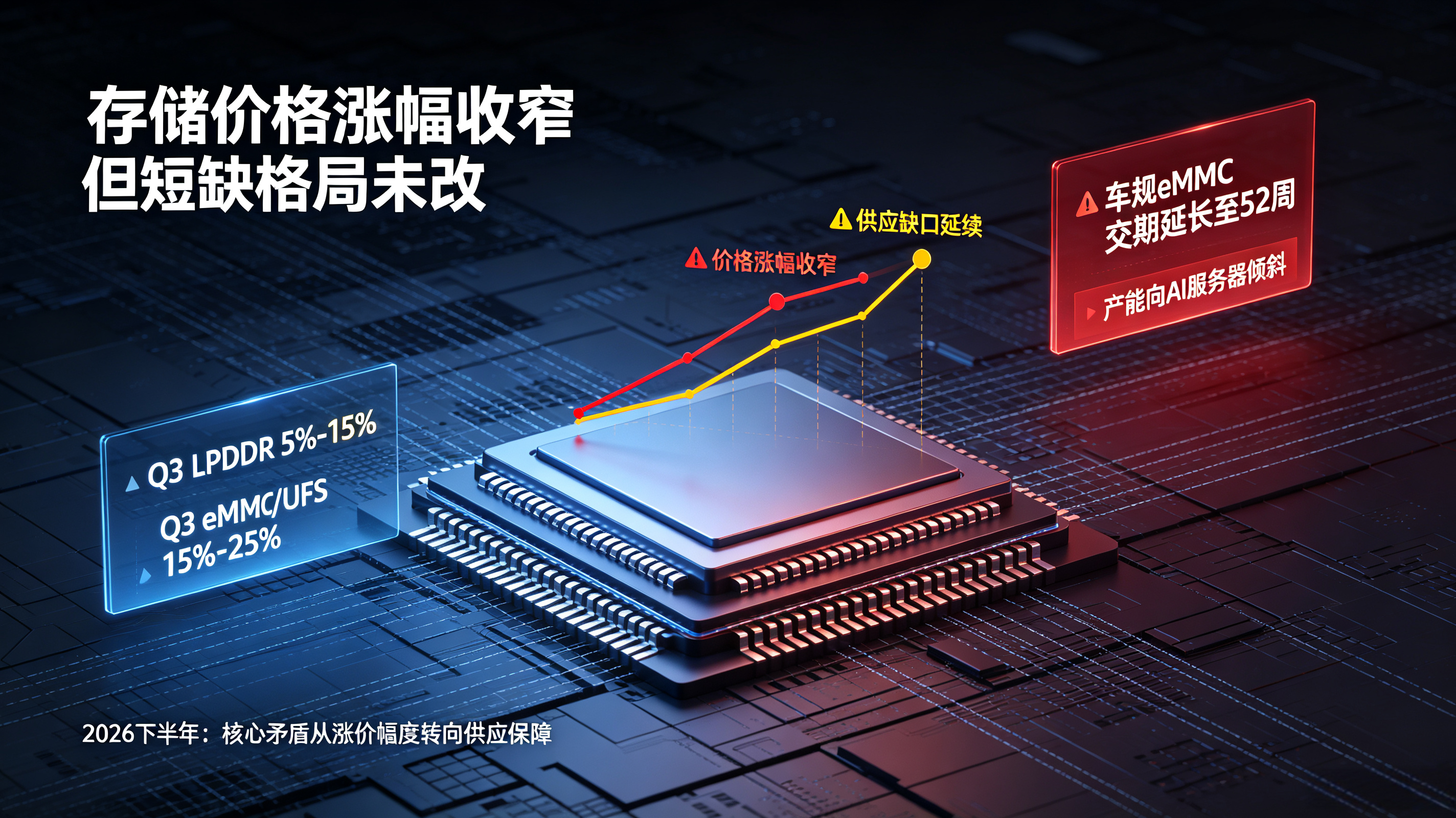 存储价格下半年涨幅收窄 但短缺格局未改